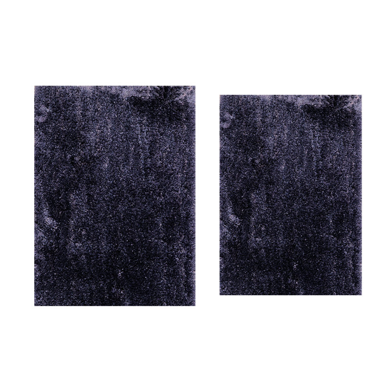 Royal 2-Piece Microfiber Bath Rug Set, Non-Slip Rubber Backing, Ultra-Absorbent, Quick-Dry, Machine Washable Plush Bathroom Mats for Shower and Tub, Soft Comfort, Navy