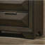 Mobilier de chambre à coucher style transitionnel 1 pièce avec pieds biseautés en métal et 5 tiroirs en queue d'aronde avec finition espresso