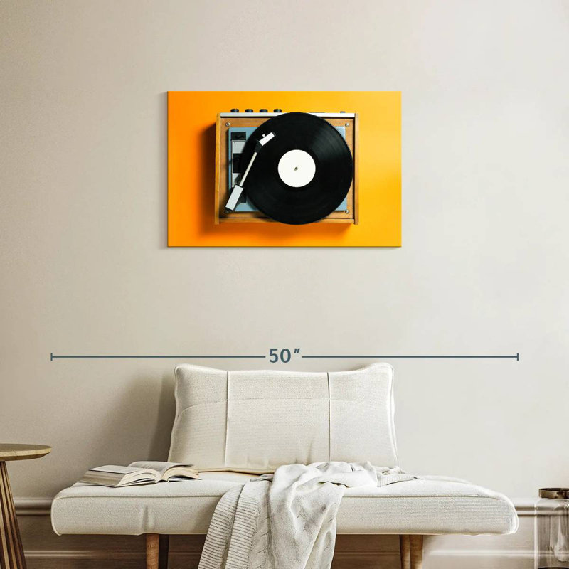 Tourne-disque jaune Abarca, H 20 po x l 30 po