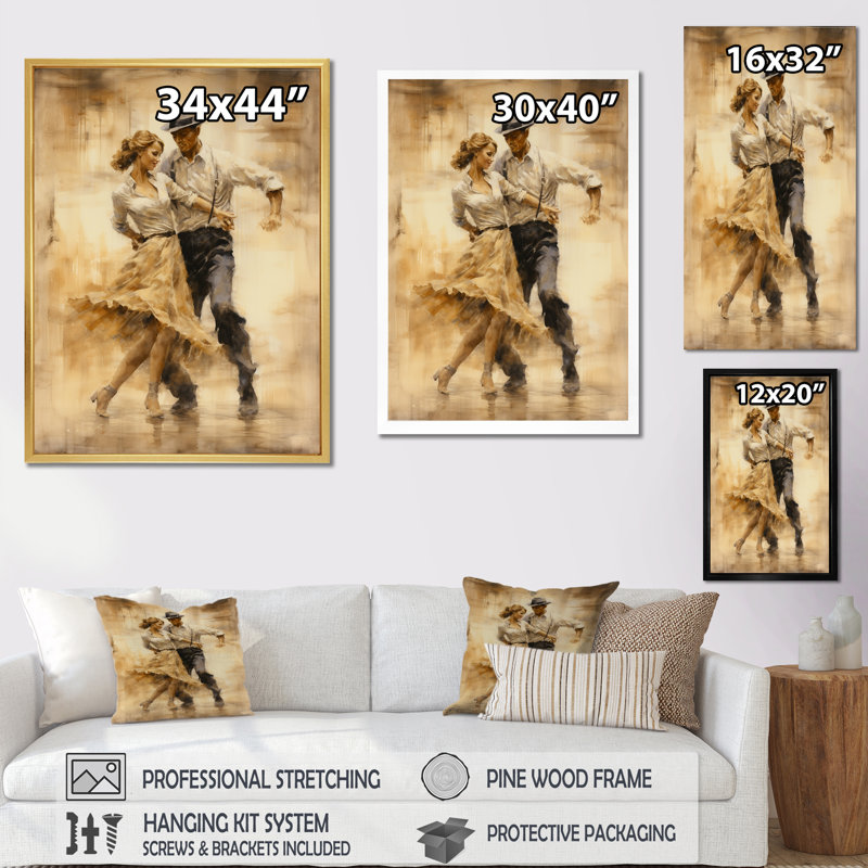 «Vintage Tap Dance Time» sur impression sur toile, Cadre flottant noir, H 32 po x l 24 po x P 1 po