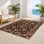 Tapis d'intérieur et d'extérieur brun Persian