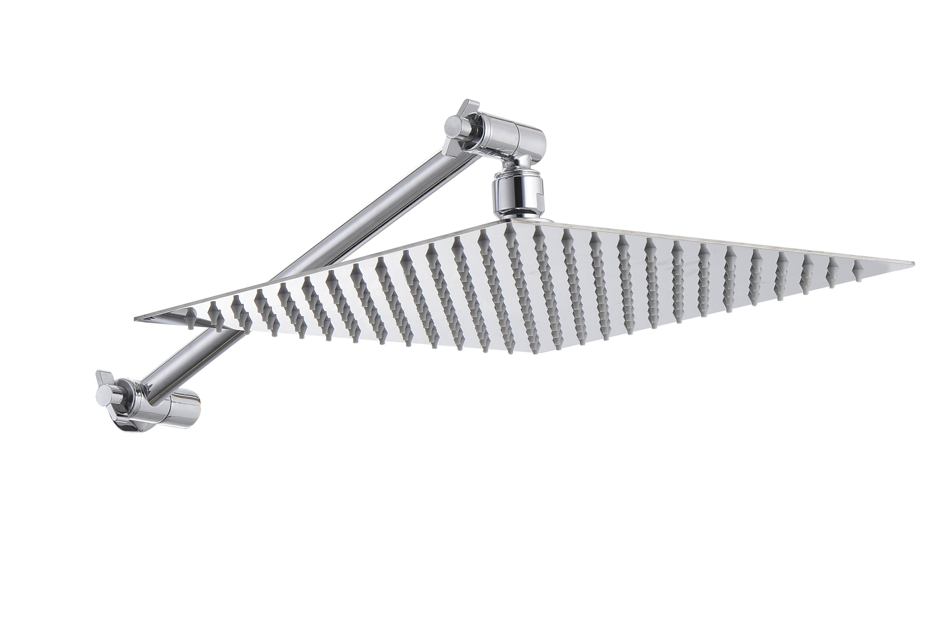 Dcolora 12" Square Shower Head with Adjustable Shower Arm, Stainless