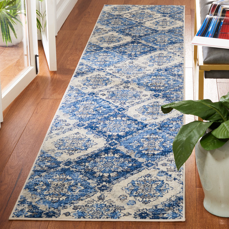 Tapis à motif géométrique Danni-Marie, Tapis de couloir 2 pi x 9 pi