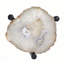 Table d'appoint Henri 18 po, plateau en pierre d'agate, pieds en aluminium, moderne, blanc