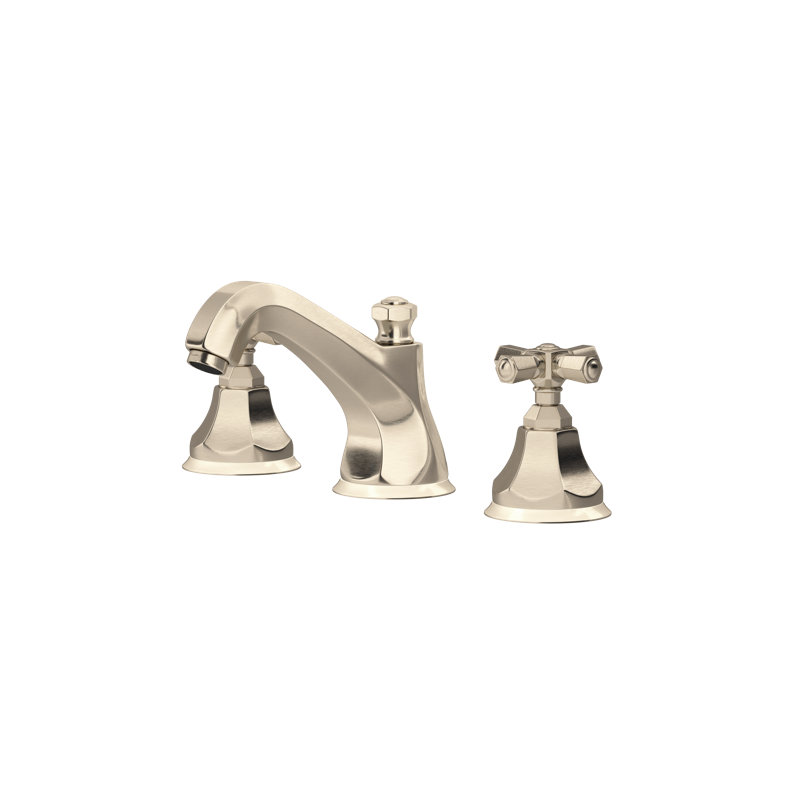 Palladian® Widespread Lavatory Faucet, Satin Nickel, Cross Handle