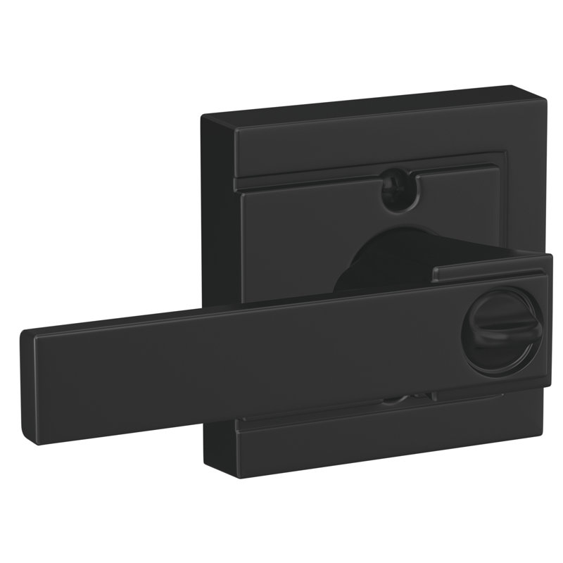 Northbrook Lever with Upland Keyed Entry Lock, Matte Black