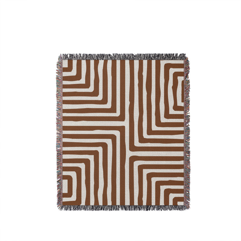 Jeté en coton Waren, Brun rouille, 60 po x 80 po