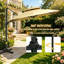 Parasol moderne d'extérieur à baldaquin, parasol de patio en porte-à-faux, parasol de jardin décalé (seulement 1 base croisée et 1 parasol inclus, pas de base de contrepoids)