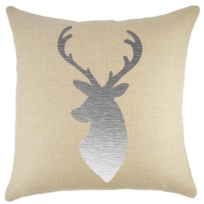 Jute / Sisal Throw Pillow, Silver