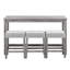 Table de bar et chaises industrielles avec prise de courant industrielle pour le salon - 4 pièces de tabourets ergonomiques à surface de jeu en bois massif gris, confortable