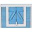 Cage bleue de 76 po avec design naturel, piste d'extérieur, plateau amovible, rampe intérieure et d'utilisation, espace de jeu, maison
