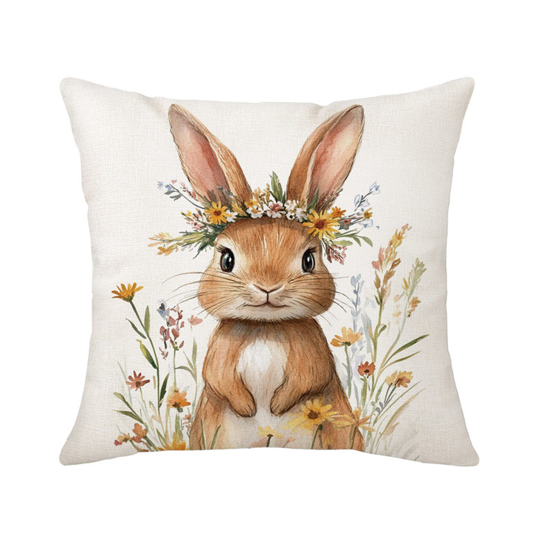 Coussins décoratifs de Pâques avec motifs de lapins, Multicolor