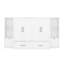 Grand lit escamotable avec tablettes, tiroirs et ports USB, blanc