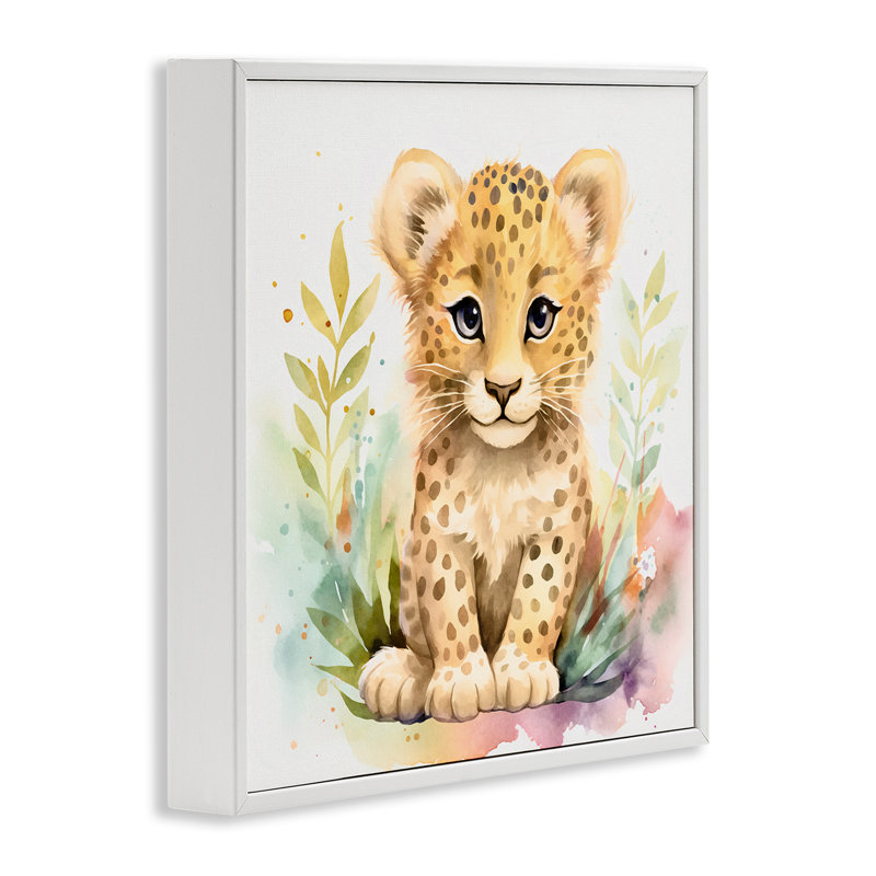 «Baby Cheetah Cub», art de la giclée encadrée par Andrea Haase, Estampe numérique encadrée blanc bord de mer