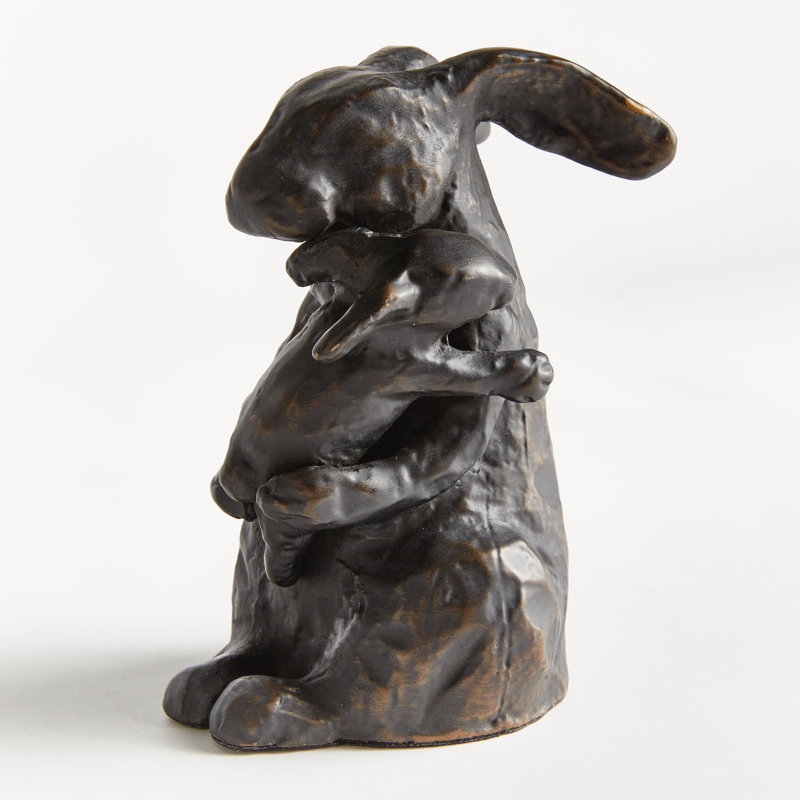 MOTHER RABBIT SCULPTURE, Black