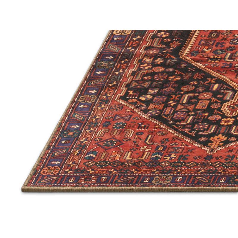 Tapis rouge/vert traditionnel, Rectangle 2 pi x 3 pi