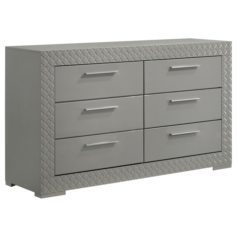 Commode à 6 tiroirs Pierce Gray, Gris