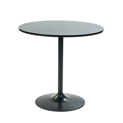 31.5" Round Modern Kitchen Table with Pedestal Base For Dining Room, Coffee Shop