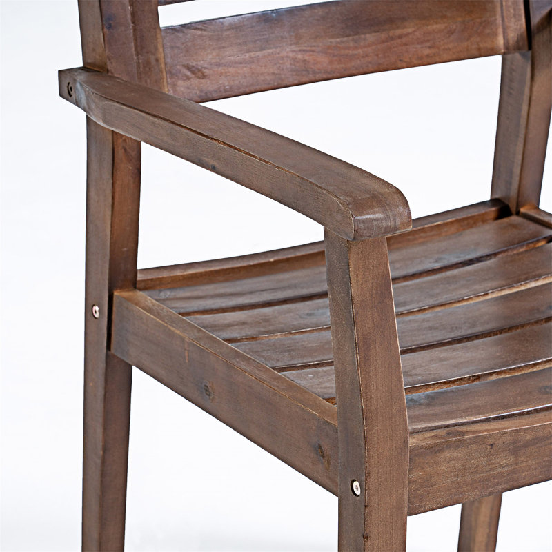 Ensemble de 2 chaises de salle à manger en bois, Marron foncé