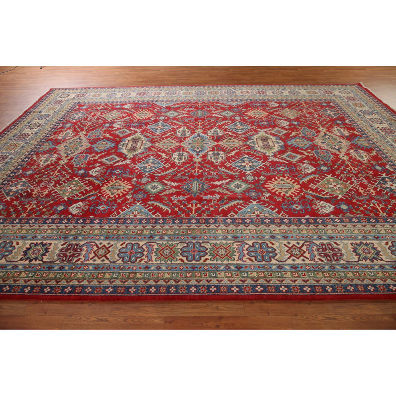 Tapis rouge à motif oriental Kazak