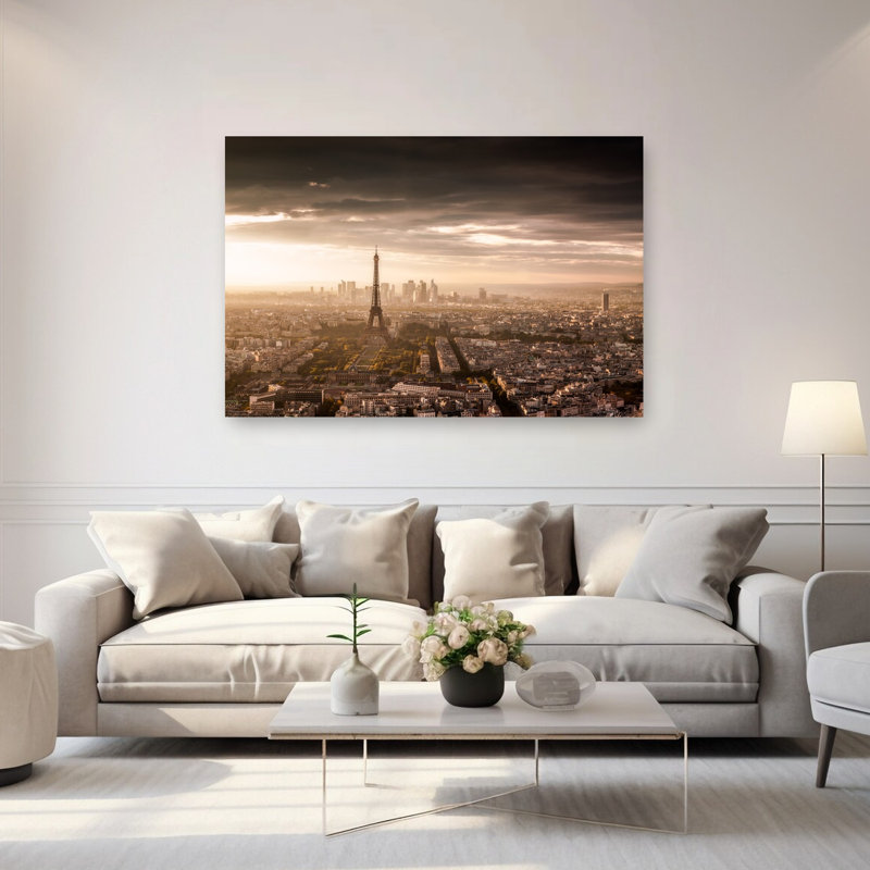 «Paris Golden Hour», reproduction d'art dramatique abstraite contemporaine, art mural, H 40 po x l 60 po