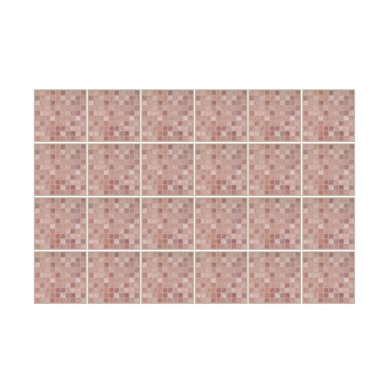 Azulejo Mosaic Wall Tile Sticker Set 15cm x 15cm PVC, Vintage Pink