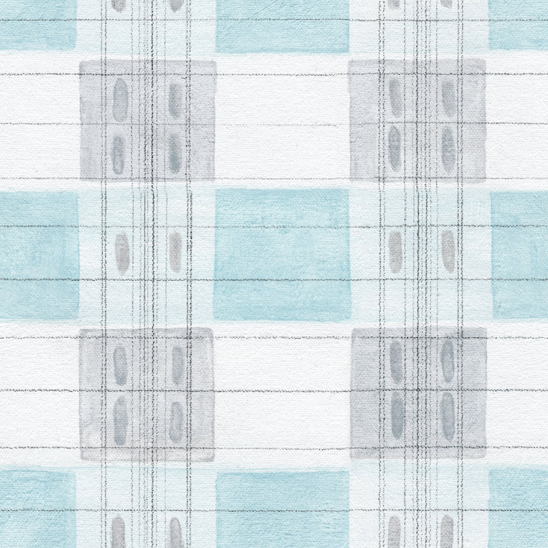 Collins Avenue Plaid Wallpaper, Blue/Gray