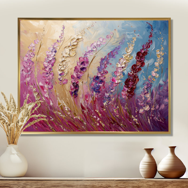 Wolff - Floral Wall Art, H 34 po x l 44 po, Impression encadrée flottante, Doré