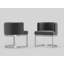 Chaise d'appoint à oreilles en tissu gris et argent-1750858140