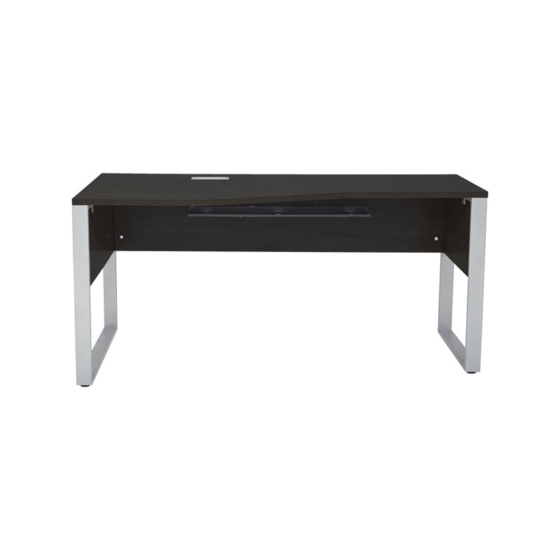 Bureau Maysey avec prises intégrées, Retour à gauche, Espresso / Argent