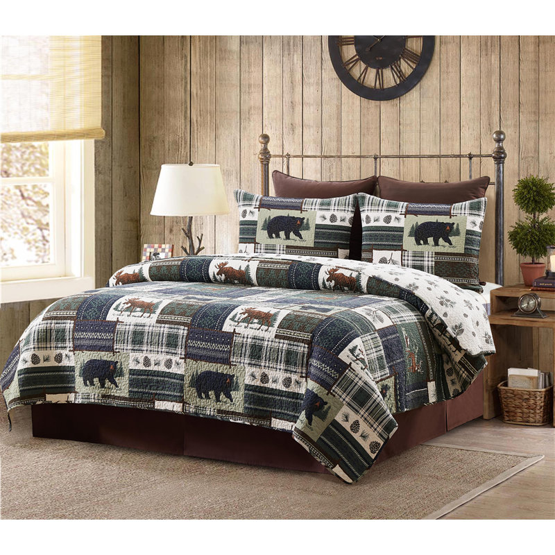 Greenstone Pines Quilt Set, King Quilt + 2 Shams