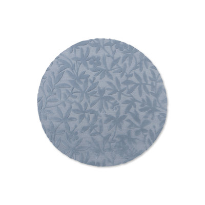 Floral Hand Tufted Wool Area Rug in Blue