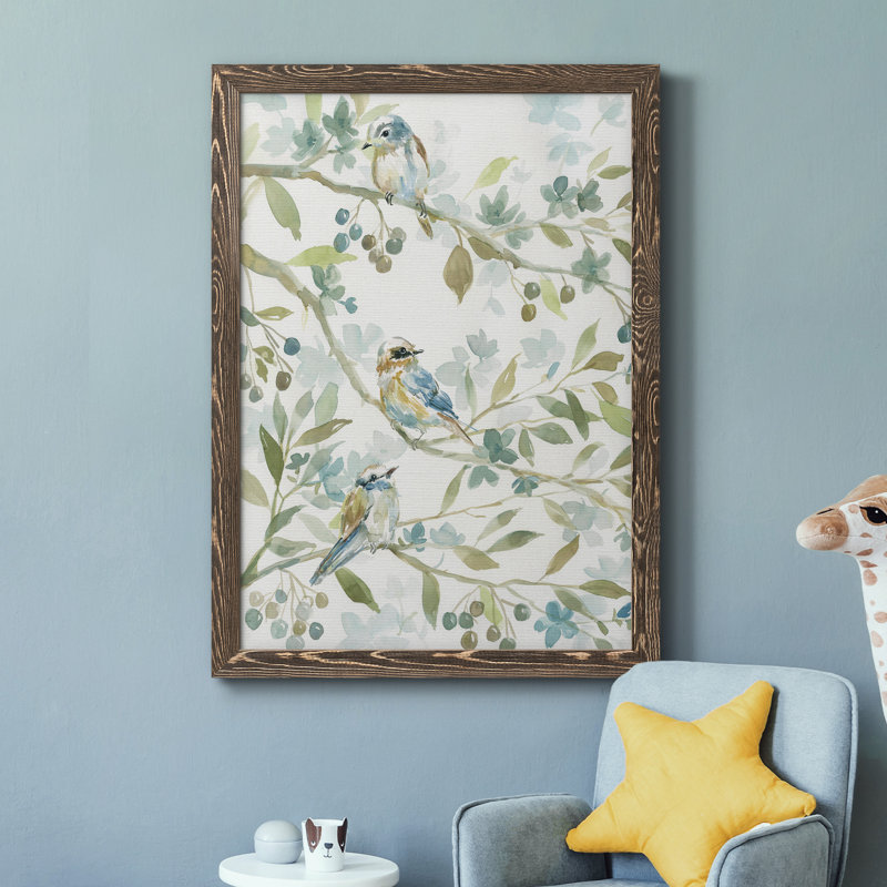 Spring Beginnings - Peinture sur toile encadrée, H 31,5 po x l 23,5 po x P 1,5 po, Encadré de bois de noyer