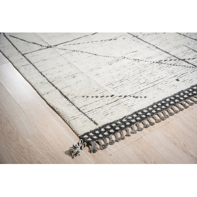 Tapis contemporain tribal moderne en laine noué à la main 9 x 12