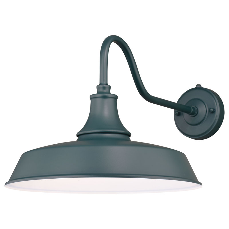Gunnora Steel Wall Light, 12.25" H x 15" W x 23" D, Hunter Green/White