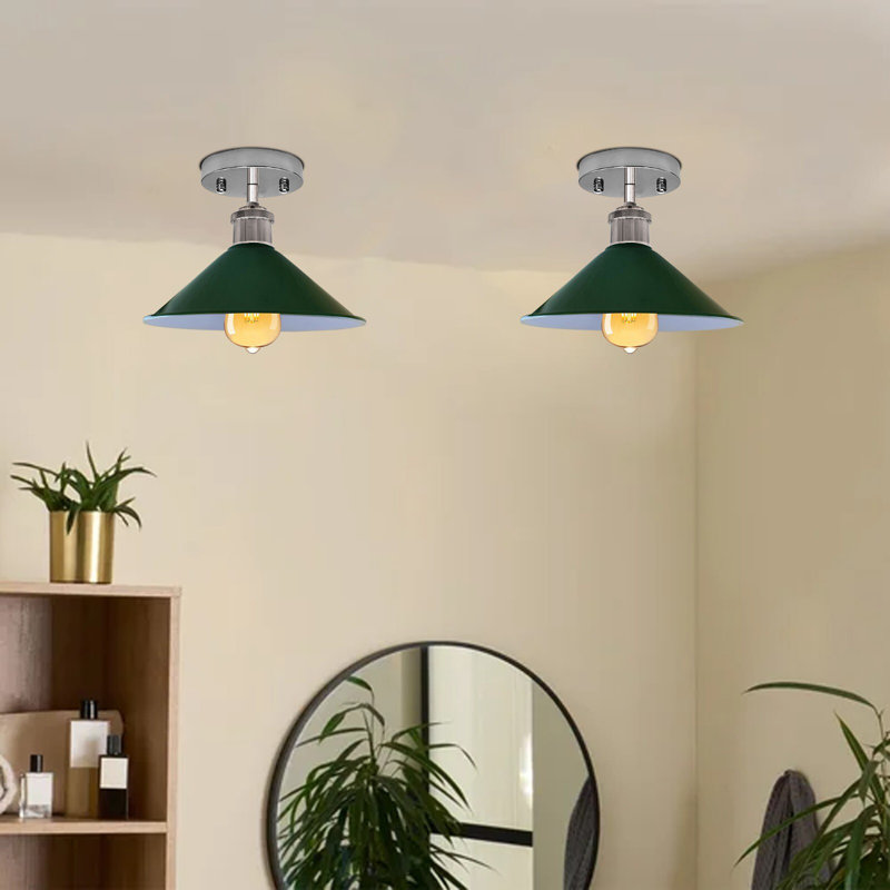 Danyelle Flush Mount, Green, Yes