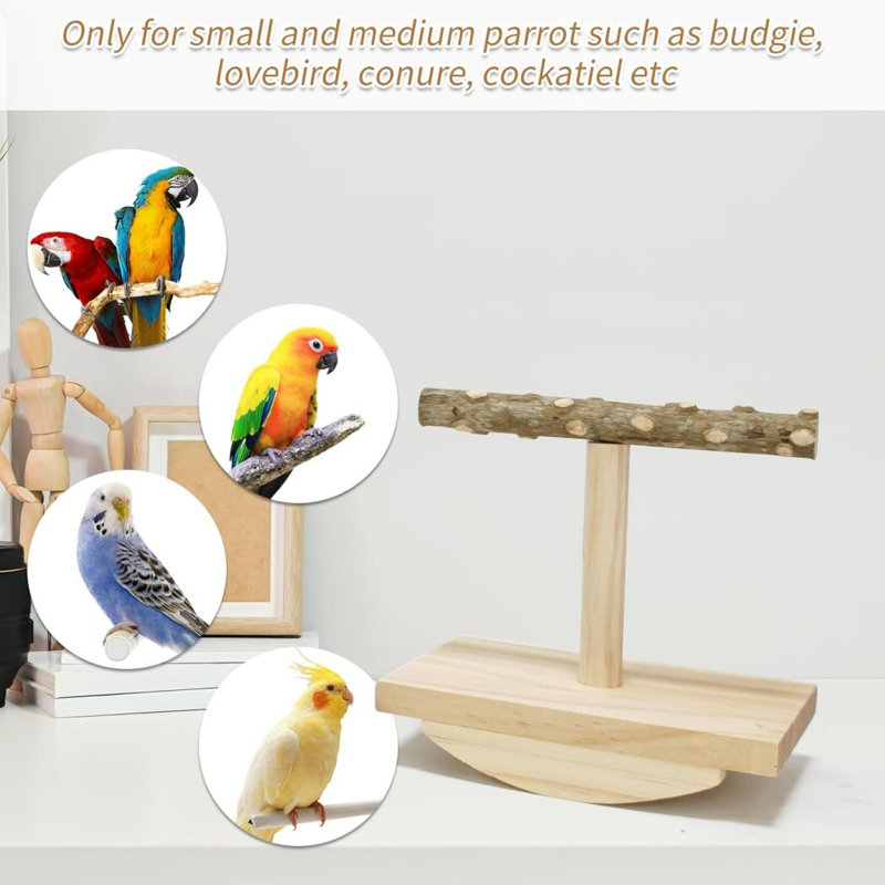 Perchoir en bois naturel