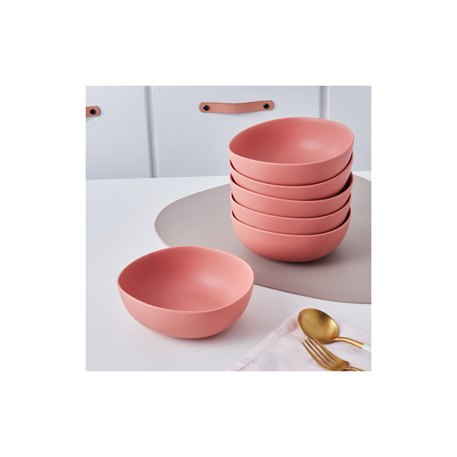 Stone Lain Delilah Bowl Set Porcelain, Terracotta