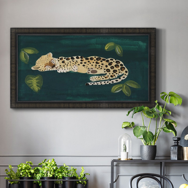 Lethargic Leopard II - Cadre photo unique, impression sur toile, H 21 po x l 37 po x P 1 po