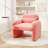 Modern Accent Chair Sherpa Fabric Upholstered Armchair w/ Waist Pillow-295065842