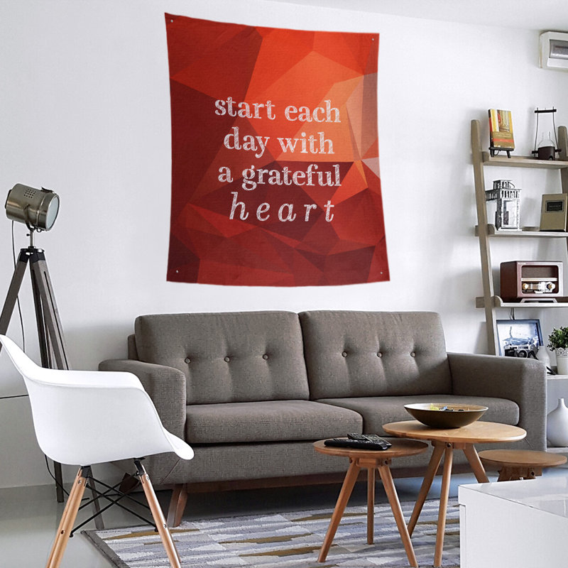 Tapisserie à citation de polyester en faux pierres de polyester, H 27,5 po x l 37,5 po, Topaze