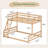Twin Over Full Solid Wood Bunk Bed With Ladder & Full Guardrails, Natural Wood-984104584