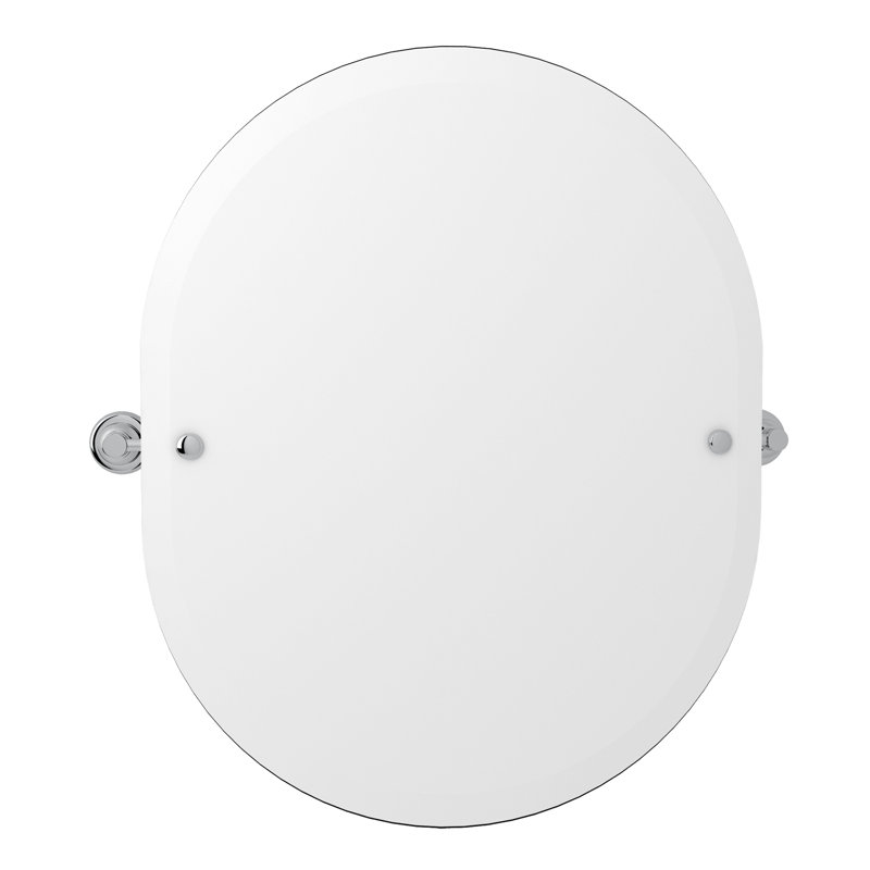 Holborn 25" Oval Mirror, Polished Chrome