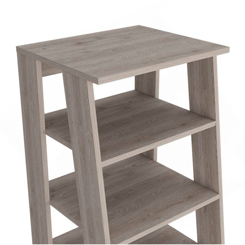 Linen Cabinet Jenne, Four Open Shelves, Light Gray Finish, Light Gray