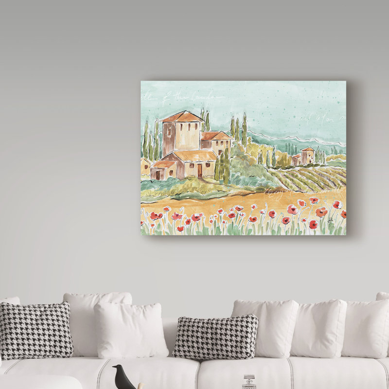 « toscane breeze i no grapes », impression de peinture à l’acrylique sur toile tendue, H 35 po x l 47 po x P 2 po