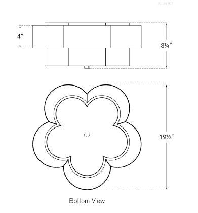 AERIN Arabelle Large Flush Mount, Burnished Silver Leaf