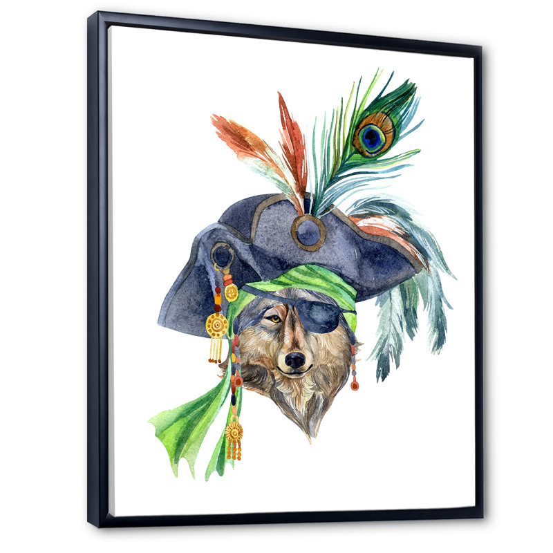 Chapeau de pirate créature animalière - décoration murale traditionnelle en toile, H 20 po x l 12 po x P 1 po