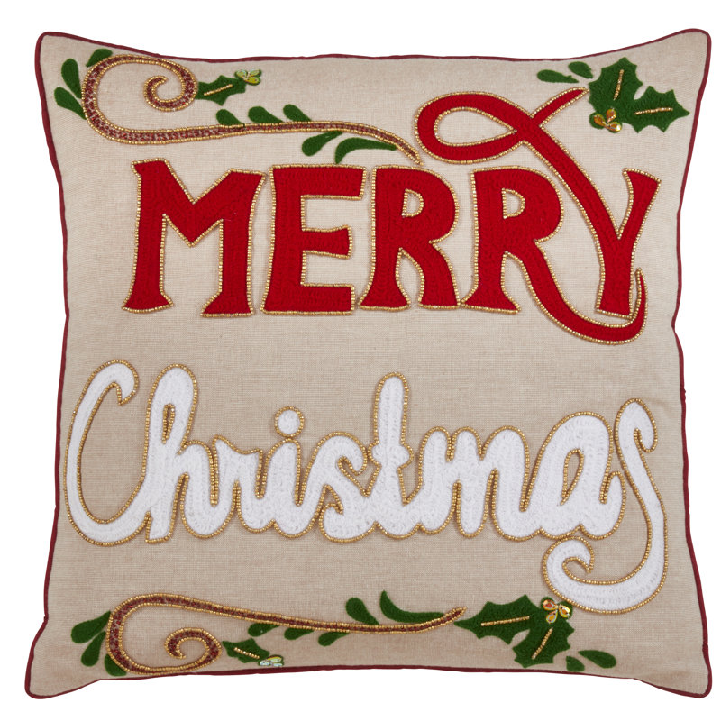 Housse de coussin en coton Merry Christmas