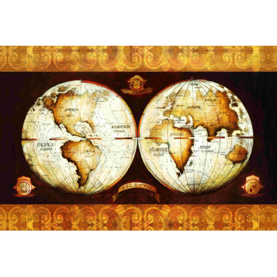 " Gold Vintage World Map "