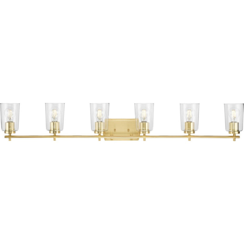 Kowalski 6 - Light Dimmable Vanity Light, Satin Brass